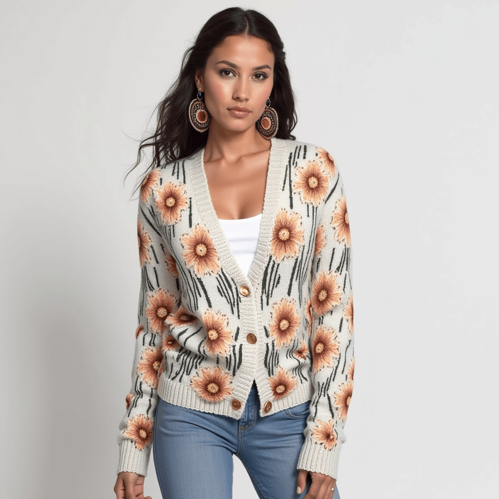 Mia™ - Floral print cardigan